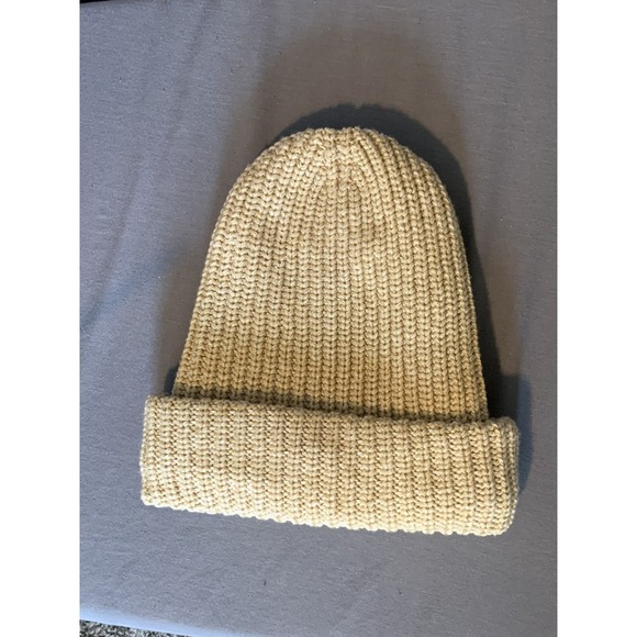 Hungry Ghost Press THICK Ribbed Tan Colored Beanie Knit Ski Hat‎ Cuff - Picture 3 of 10